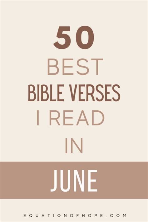 50 Best Bible Verses I Read In June Equationofhope