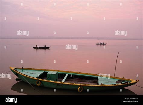 River Ganges Ganga At Sunrise Varanasi Benares Uttar Pradesh