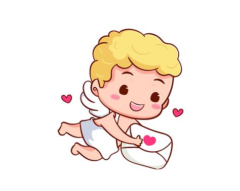 Lindo Adorable Personaje De Dibujos Animados De Cupido Bebés Amur