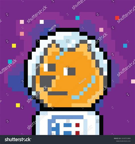 Astronaut Character Space Pixel Art Stock Illustration 2210711469