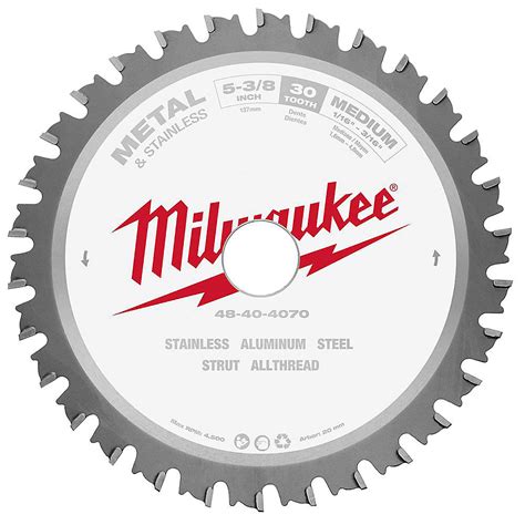 Milwaukee Tool 5 38 Inch X 30 Teeth Ferrous Metal Cutting Circular Saw