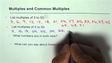 Explore Multiples and Common Multiples of 3 and 5 - YouTube