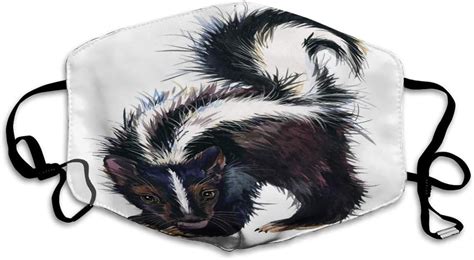 Amazon Com Nynelsong Reusable Face Cover Sports Mouth Covers Hand Drawn Skunk Watercolor
