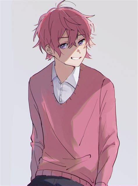 なる On Twitter Anime Boy Hair Pink Hair Anime Cute Anime Guys Images