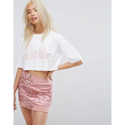 missguided barbie cropped t shirt 16 liked on polyvore featuring tops t shirts white crop