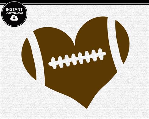 Free Svg Football Heart Download Heart Shaped Football Design Svg Dxf