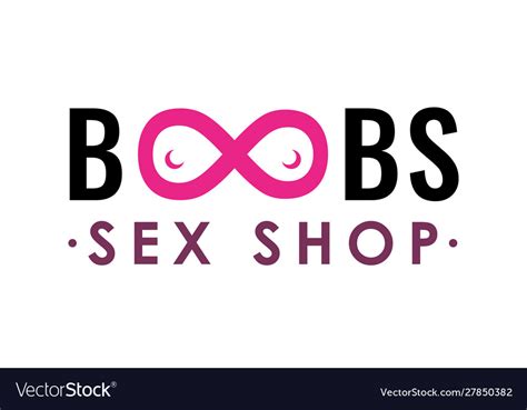 Sex Shop Logo For Adult Store Boobs Text Symbol Vector Image
