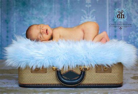 Baby Blue Mongolian Faux Fur Photography Prop Rug Newborn Baby