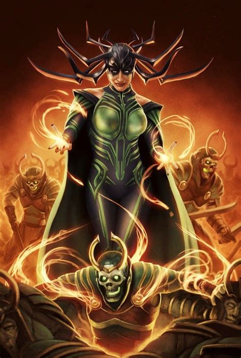 An Image Of A Woman In Green And Black Costume Standing On Top Of A Demon