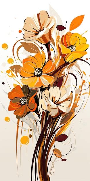 Premium Ai Image Flowers Bouquet Abstract Modern Art Painting Collage
