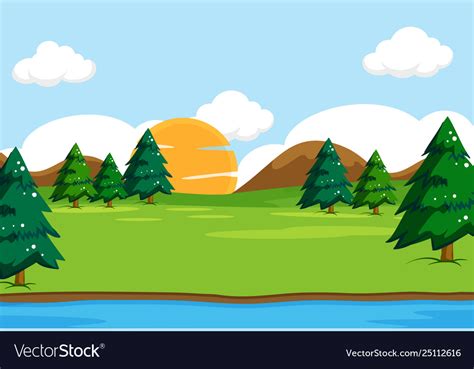 Outdoor Nature Background Scene Royalty Free Vector Image
