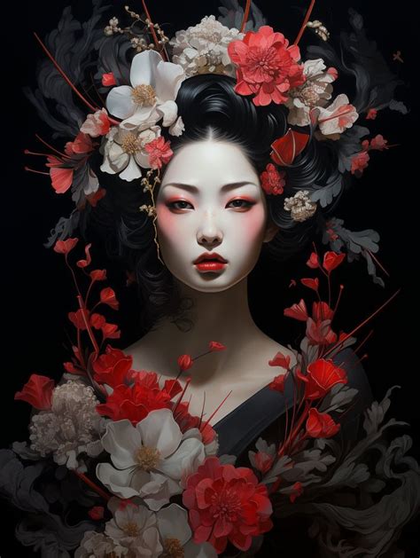 Scarlet Japan Geisha Poster Wall Art Home Decor Etsy Uk Japanese Geisha Drawing Geisha Art