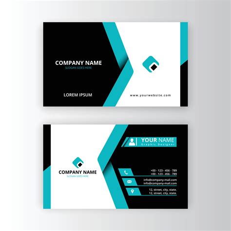 Modern Professional Business Card Template Blue Color 2906974 Vector