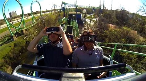 Virtual Reality Vr Roller Coaster Six Flags Over Texas Shock Wave New Revolution Youtube