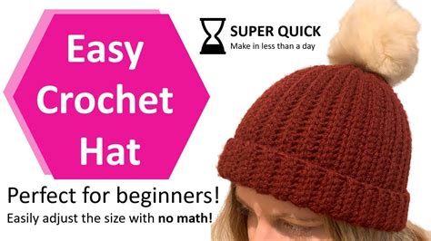 Quick Easy Ribbed Crochet Hat Pattern And Tutorial Youtube
