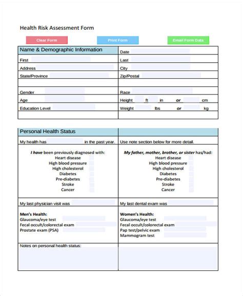 Free 36 Sample Risk Assessment Forms In Pdf Ms Word