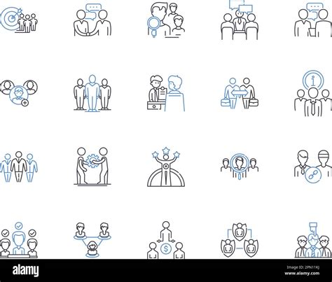 Team Building Outline Icons Collection Teamwork Collaboration