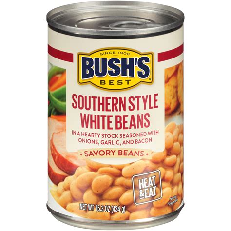 Bushs Savory Beans Southern Style White Beans Canned Beans With