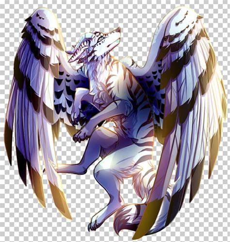 Mystical Anime Wolf With Wings