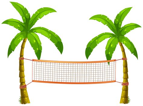 Volleyball Net On Coconut Trees 368673 Vector Art At Vecteezy