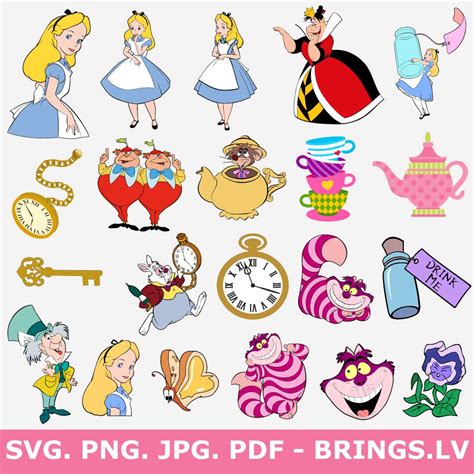 Alice In Wonderland Svg Alice In Wonderland Cut File Alice Vector