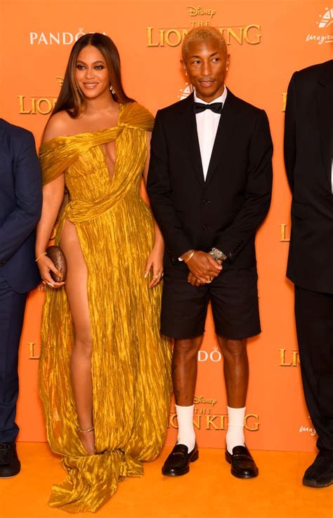 Pictured Beyoncé And Pharrell Williams At The Lion King Premiere In