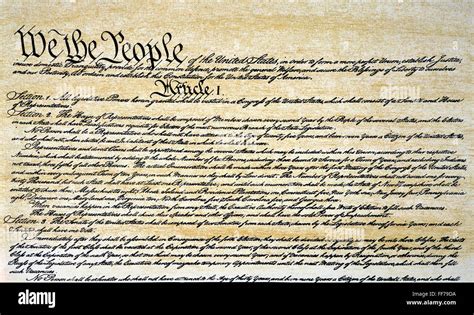 Constitution Npreamble And Beginning Of Article I Of The Constitution