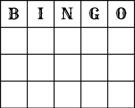 Blank Bingo Card Template Fillable