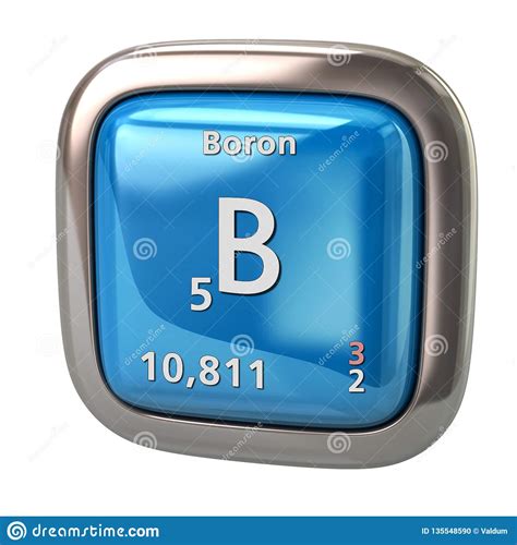 Elemento Químico Del Boro B Del Icono Azul De La Tabla Periódica Stock