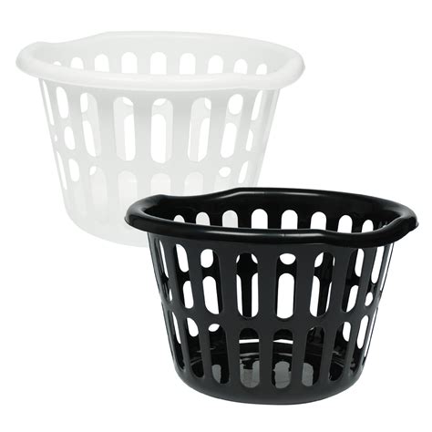 Wholesale Round Plastic Laundry Basket 1574 2 Asst Black White