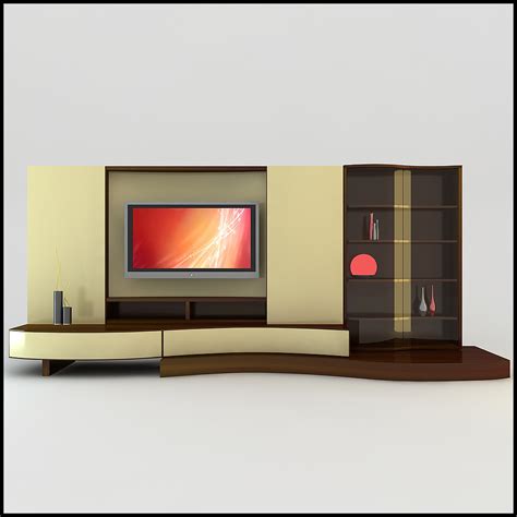 Modern Tv Wall Unit 3d Model