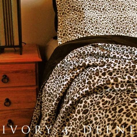 New Ivory And Deene Velvet Fur Leopard Print Queen Size Doona Quilt Cover