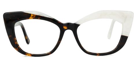 Marian Geometric White Eyeglasses Vooglam