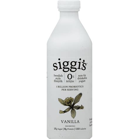 Siggis Probiotic Drinkable Nonfat Yogurt Vanilla Bottle 32 Fl Oz