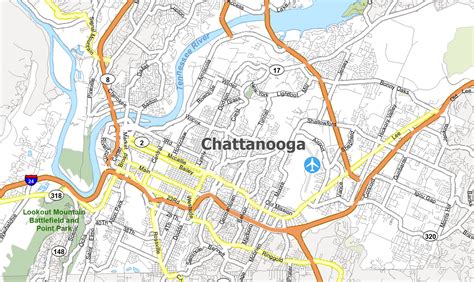Map Of Chattanooga Tennessee Gis Geography