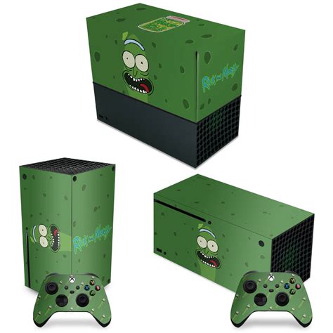 Kit Xbox Series X Capa Anti Poeira E Skin Pickle Rick And Morty Pop