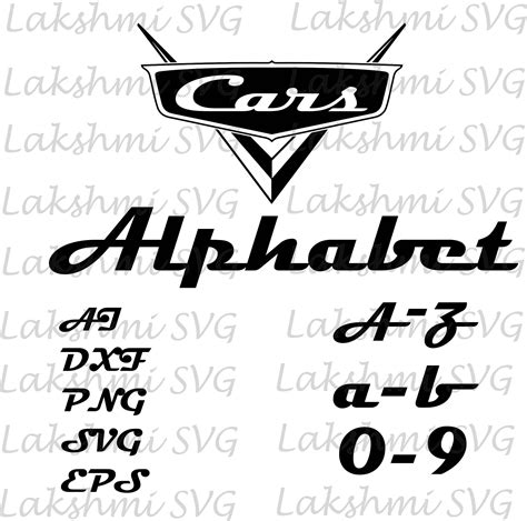 Cars Alphabet Svgcars Svg Instant Downloadcars Lettersdisney