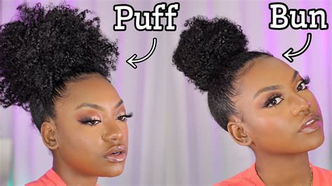 Updated Curly Top Knot Bun And Curly Puff On Natural Hair