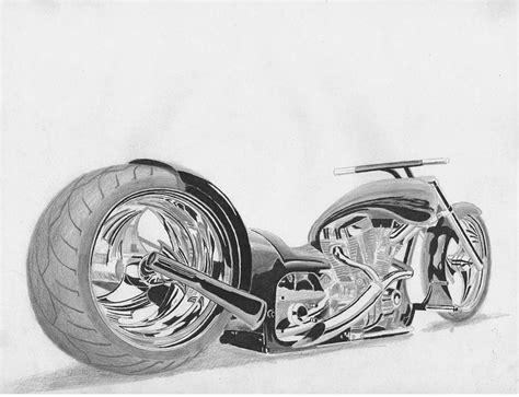 Harley Davidson Custom 5 Motorcycle Art Print Drawing By Stephen Rooks