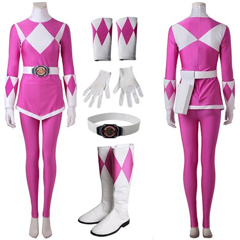 Pink Mighty Morphin Power Rangers Ptera Ranger Cosplay Costume Power