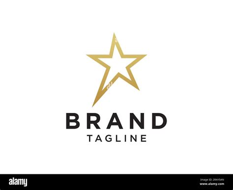 Gold Star Logo Gold Gradient Shape Star Icon Line Style Isolated On