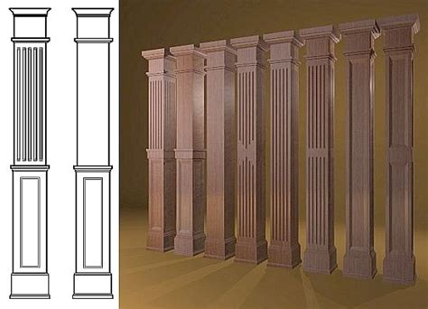 Square Stain Grade Wood Columns Wooden Columns Decorative Columns