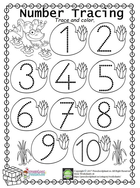 Free Printable Tracing Numbers 1 10 Worksheets Pdf Barry Morrises Coloring Pages