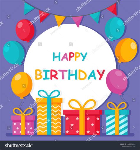 vektor stok happy birthday cards party template banner tanpa royalti 1642853824 shutterstock