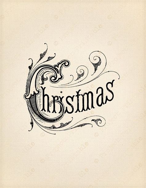 Instant Download Printable Merry Christmas Vintage Typography Etsy