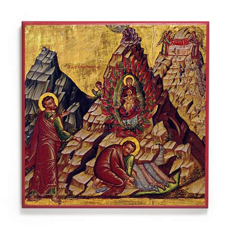 historic icon of moses and the burning bush from mount sinai legacy icons