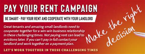 Pay Your Rent Campaign 2020 Canada Landlords Association