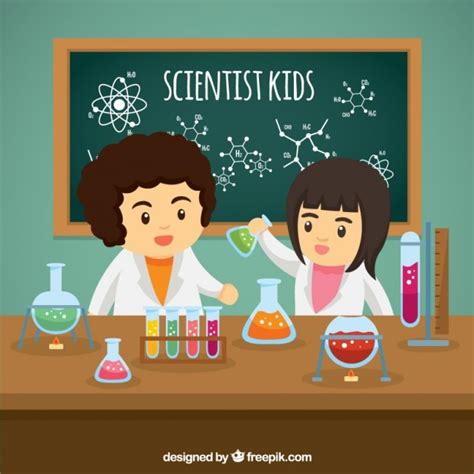 Niños Científicos Con Experimentos En El Laboratorio Descargar