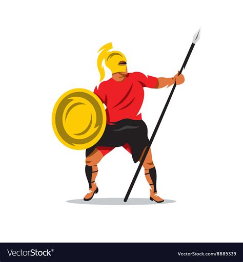Spartan Warrior Cartoon Royalty Free Vector Image