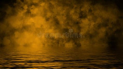 Smoke With Reflection In Water Mistery Yellow Fog Texture Overlays